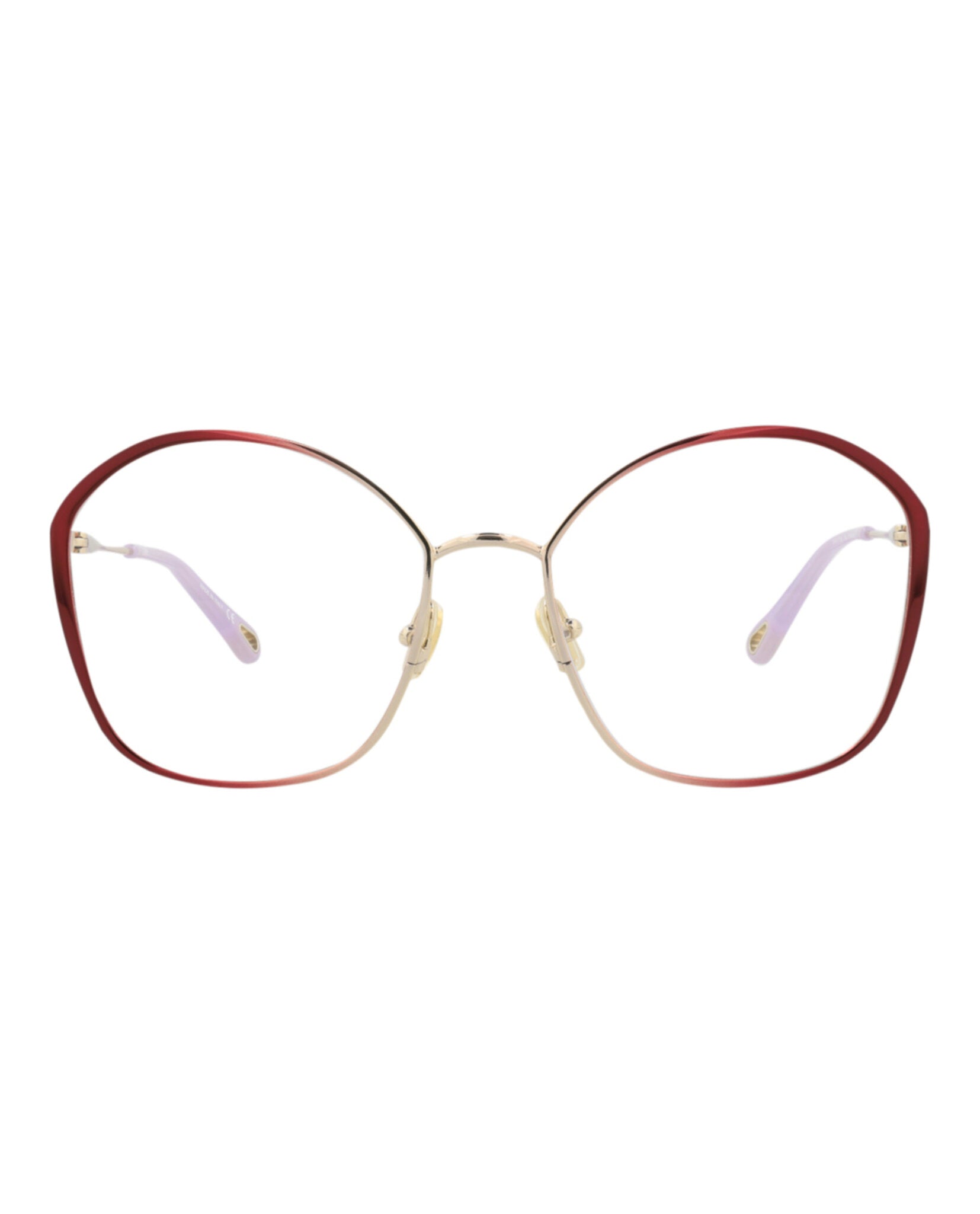 Chloé Womens Square/Rectangle Burgundy Burgundy Transparent Fashion Designer Eyewear