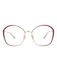 Chloé Womens Square/Rectangle Burgundy Burgundy Transparent Fashion Designer Eyewear