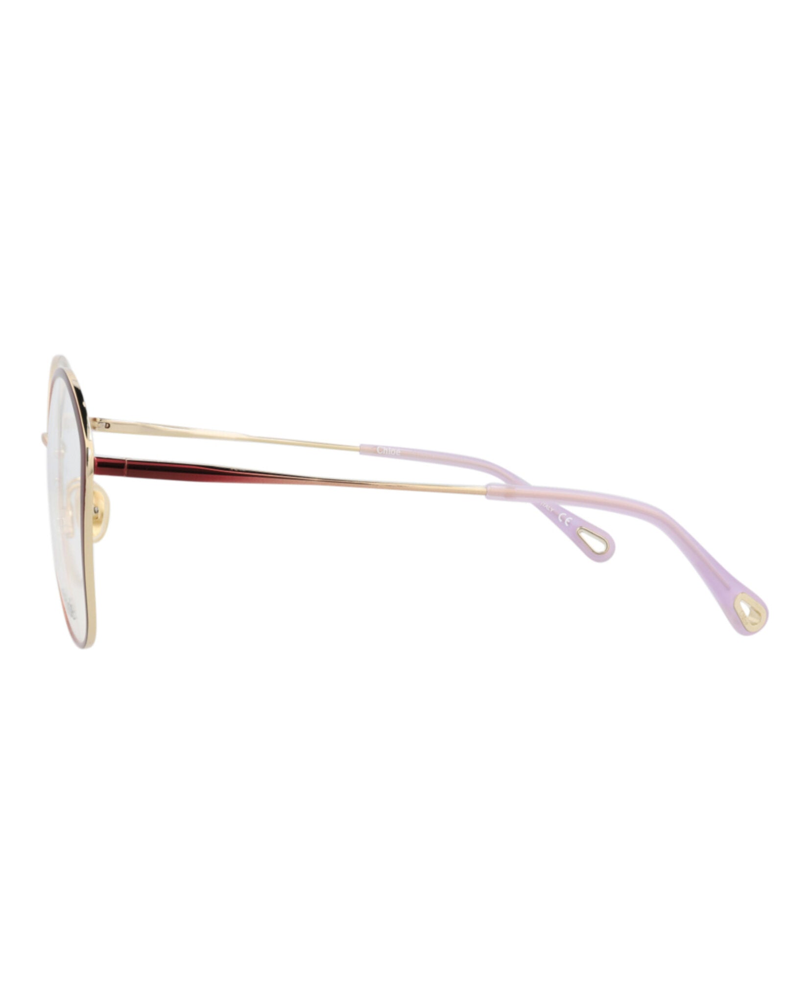 Chloé Womens Square/Rectangle Burgundy Burgundy Transparent Fashion Designer Eyewear