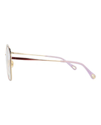 Chloé Womens Square/Rectangle Burgundy Burgundy Transparent Fashion Designer Eyewear