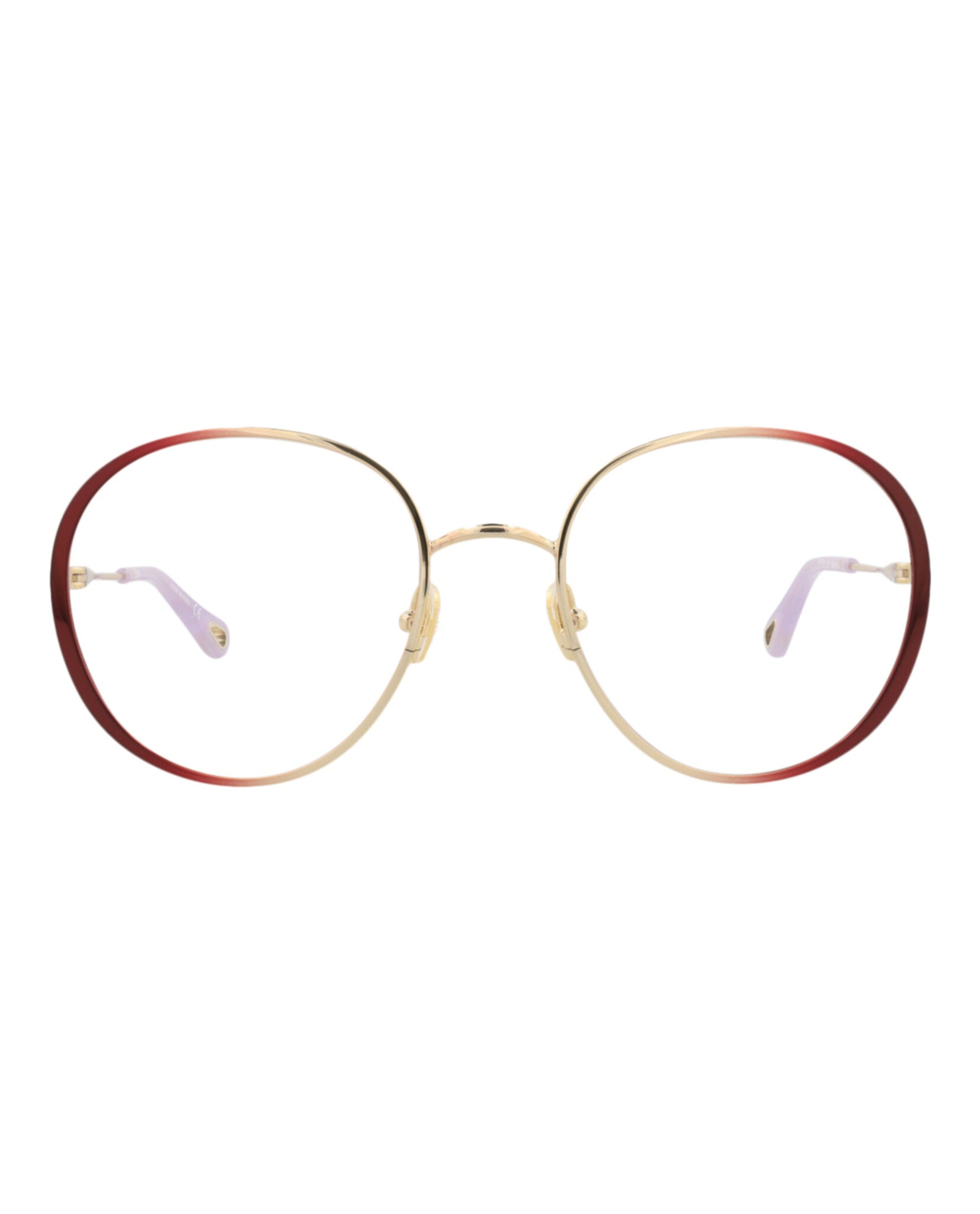 Chloé Womens Round/Oval Burgundy Burgundy Transparent Fashion Designer Eyewear