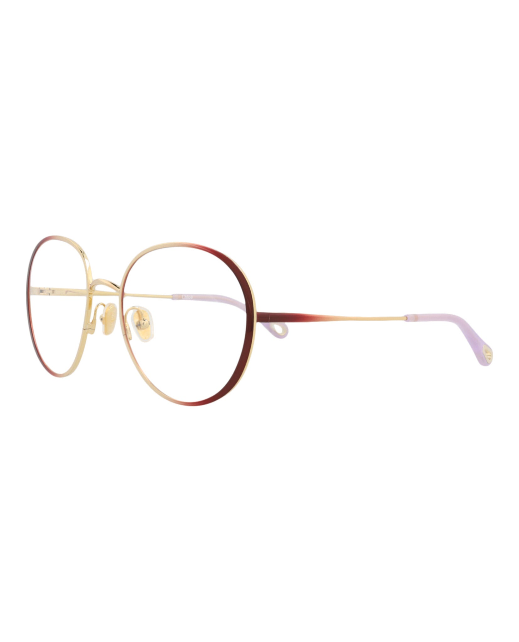 Chloé Womens Round/Oval Burgundy Burgundy Transparent Fashion Designer Eyewear