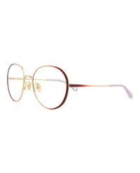 Chloé Womens Round/Oval Burgundy Burgundy Transparent Fashion Designer Eyewear