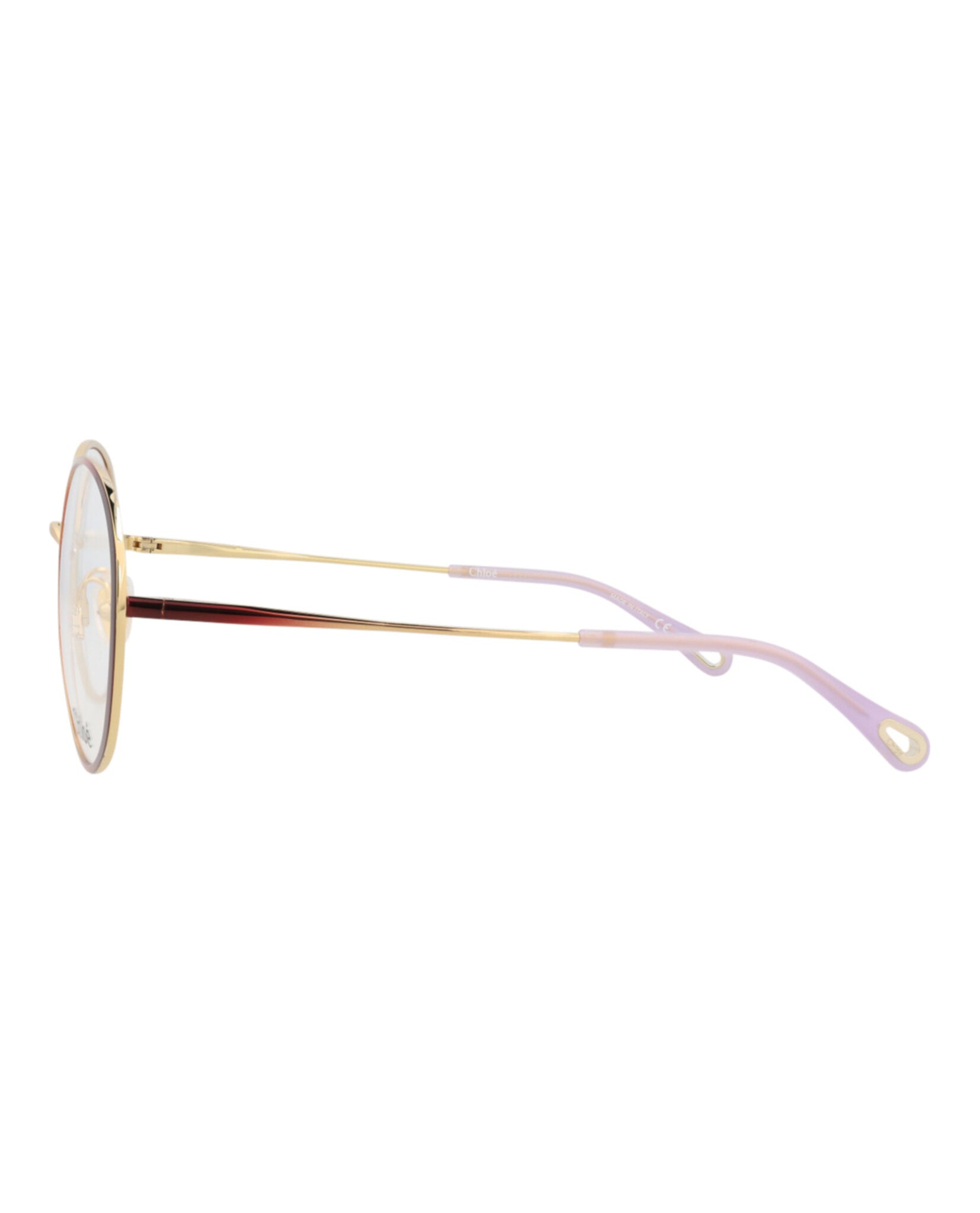 Chloé Womens Round/Oval Burgundy Burgundy Transparent Fashion Designer Eyewear