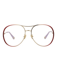 Chloé Womens Aviator Burgundy Burgundy Transparent Fashion Designer Eyewear Burgundy Burgundy Transparent