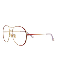 Chloé Womens Aviator Burgundy Burgundy Transparent Fashion Designer Eyewear