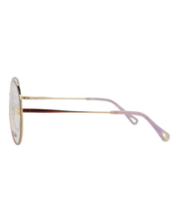 Chloé Womens Aviator Burgundy Burgundy Transparent Fashion Designer Eyewear