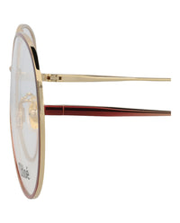 Chloé Womens Aviator Burgundy Burgundy Transparent Fashion Designer Eyewear