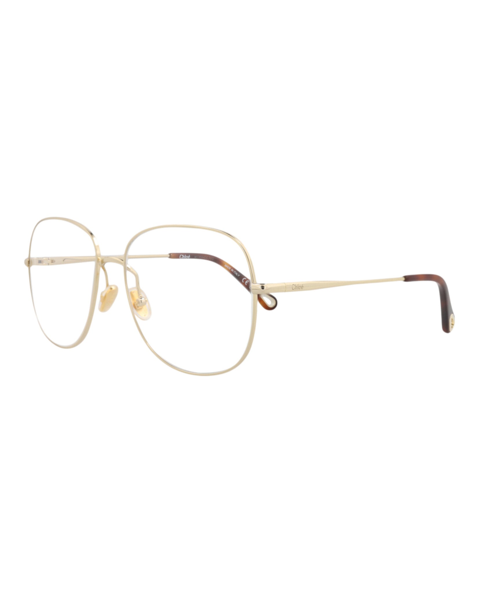 Chloé Chloé Womens Aviator Gold Gold Transparent Fashion Designer Eyewear