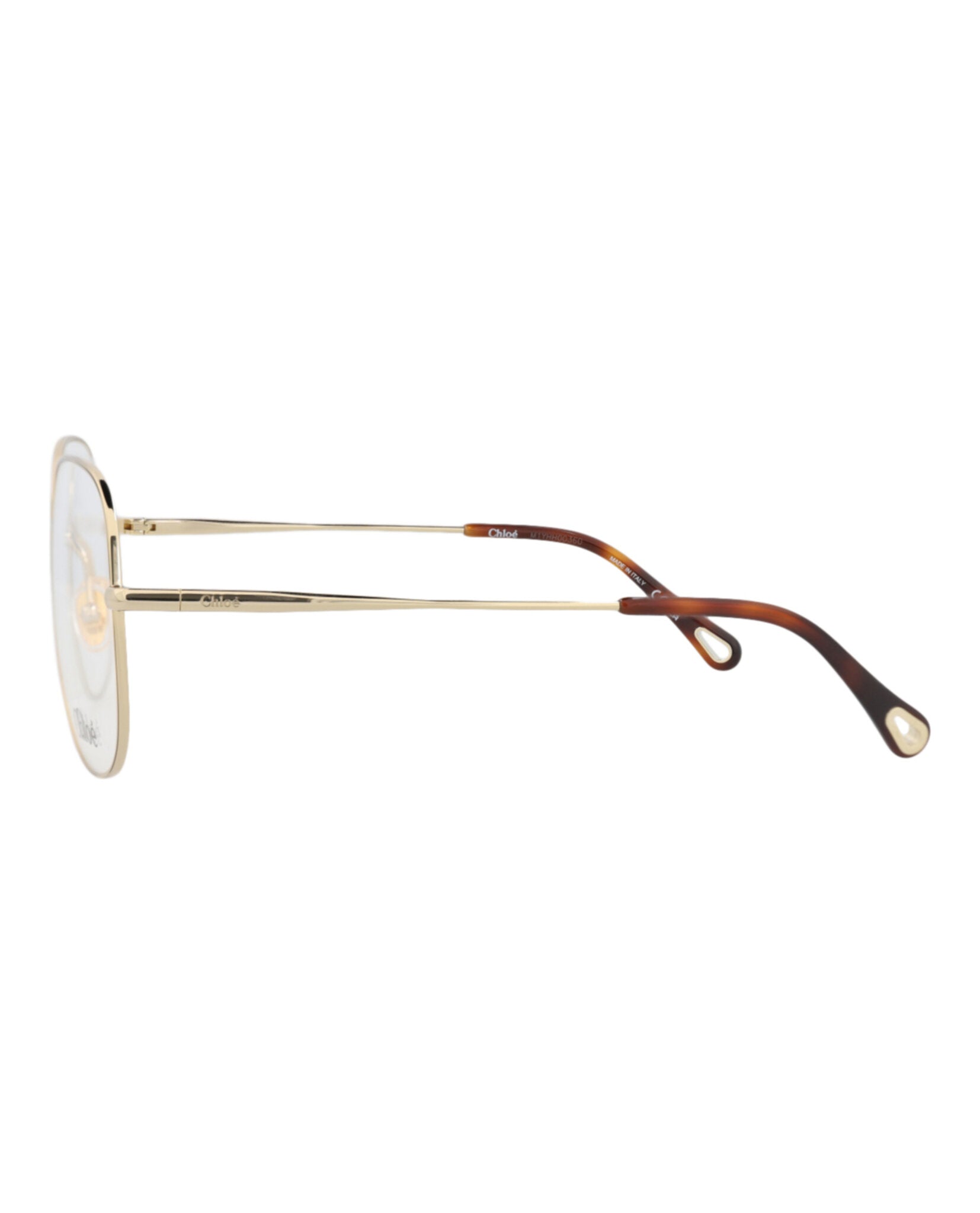 Chloé Chloé Womens Aviator Gold Gold Transparent Fashion Designer Eyewear