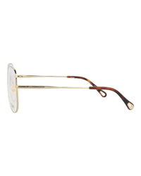 Chloé Chloé Womens Aviator Gold Gold Transparent Fashion Designer Eyewear