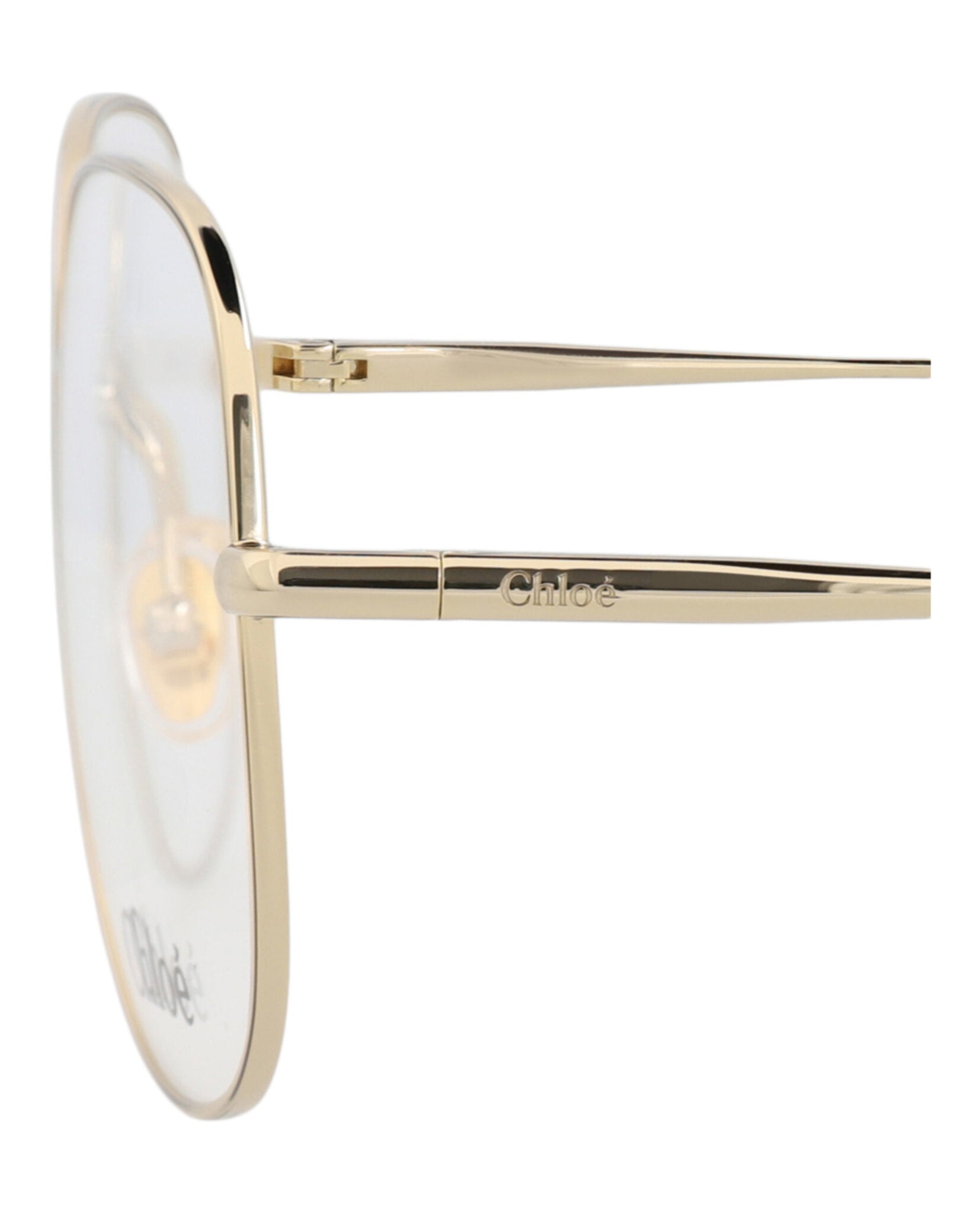 Chloé Chloé Womens Aviator Gold Gold Transparent Fashion Designer Eyewear