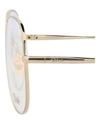 Chloé Chloé Womens Aviator Gold Gold Transparent Fashion Designer Eyewear