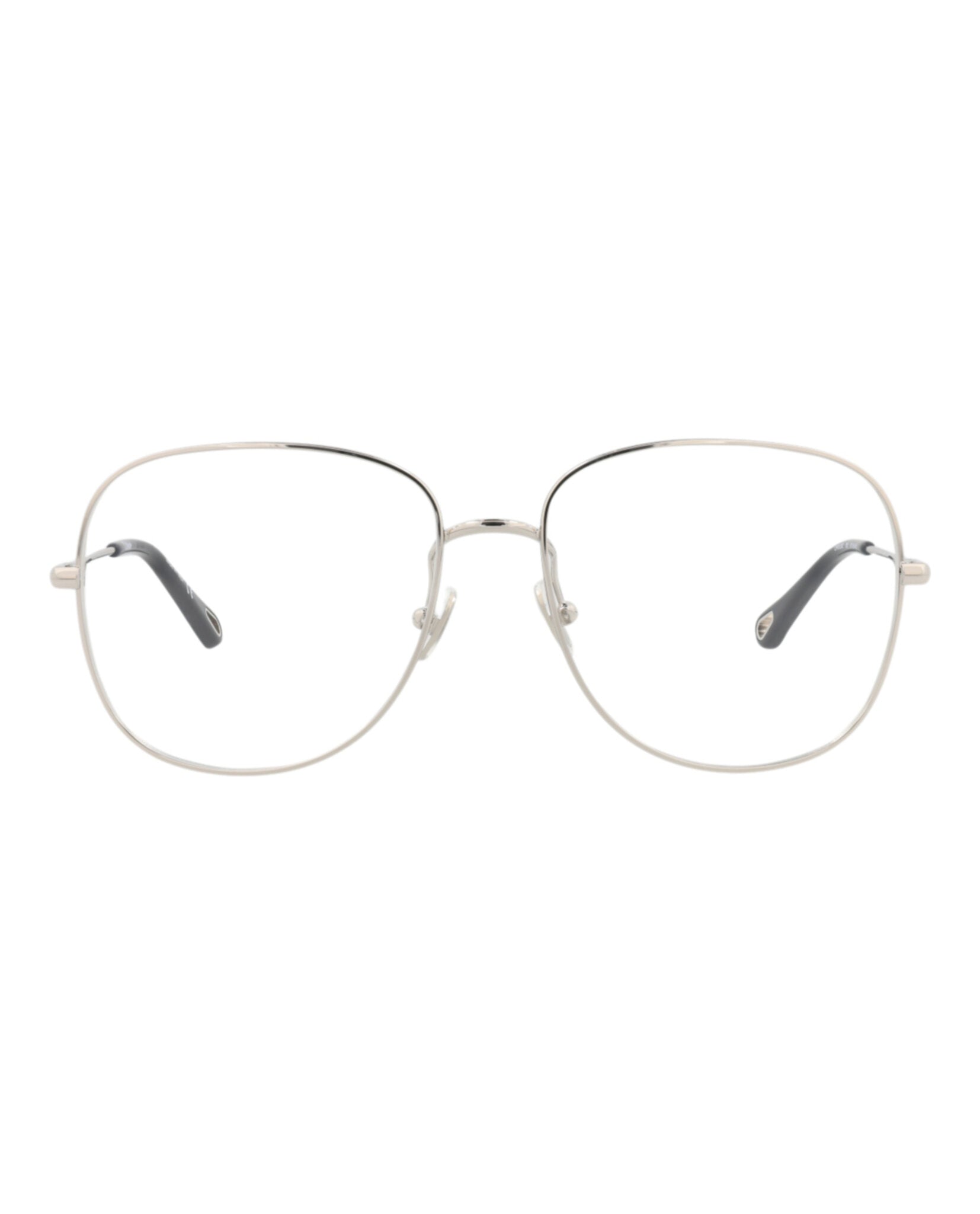 Chloé Womens Aviator Silver Silver Transparent Fashion Designer Eyewear