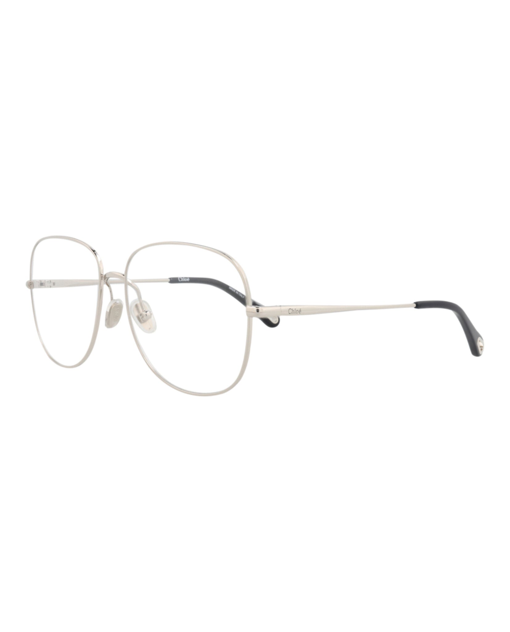 Chloé Womens Aviator Silver Silver Transparent Fashion Designer Eyewear