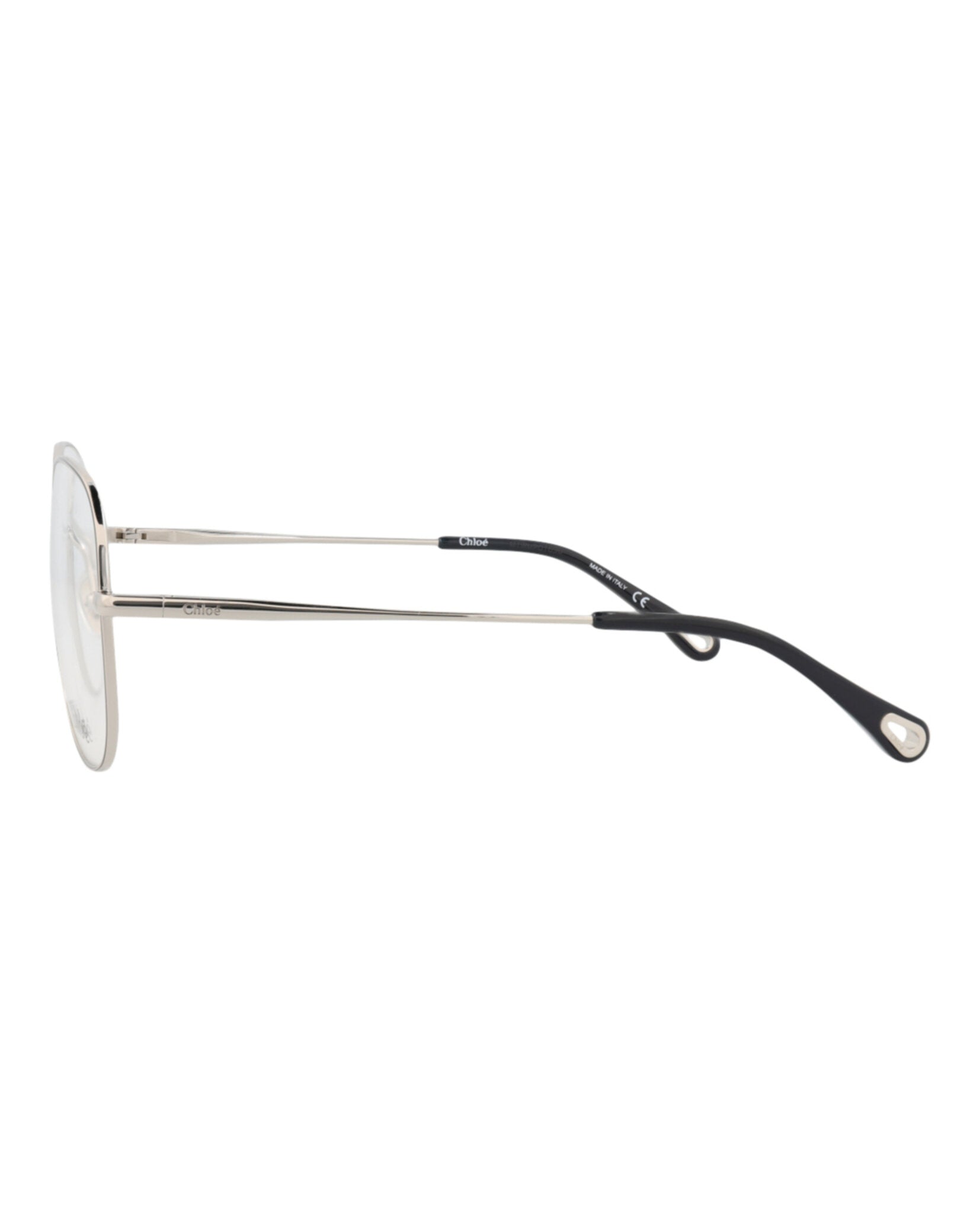 Chloé Womens Aviator Silver Silver Transparent Fashion Designer Eyewear