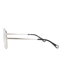 Chloé Womens Aviator Silver Silver Transparent Fashion Designer Eyewear