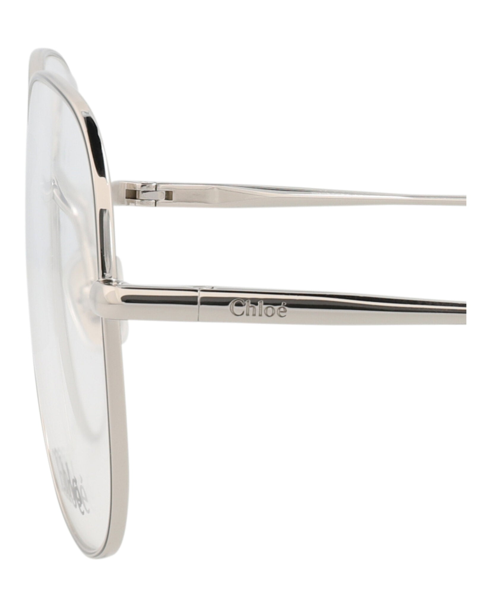 Chloé Womens Aviator Silver Silver Transparent Fashion Designer Eyewear