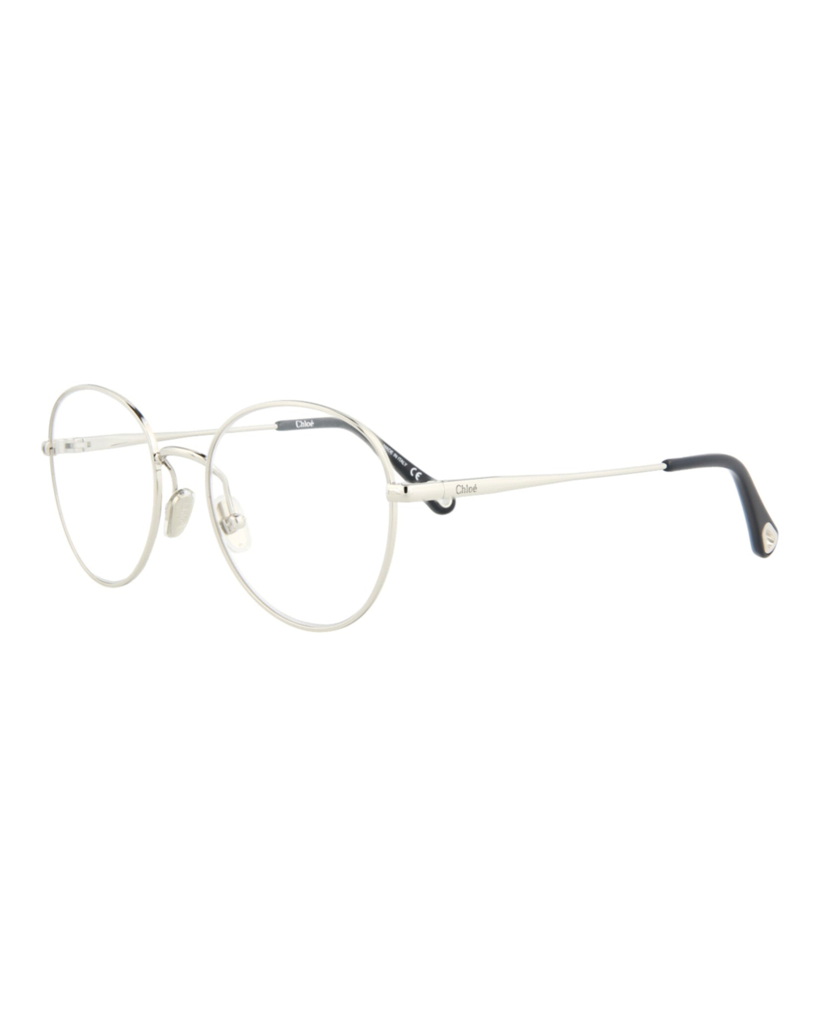 Chloé Womens Round/Oval Silver Silver Transparent Fashion Designer Eyewear