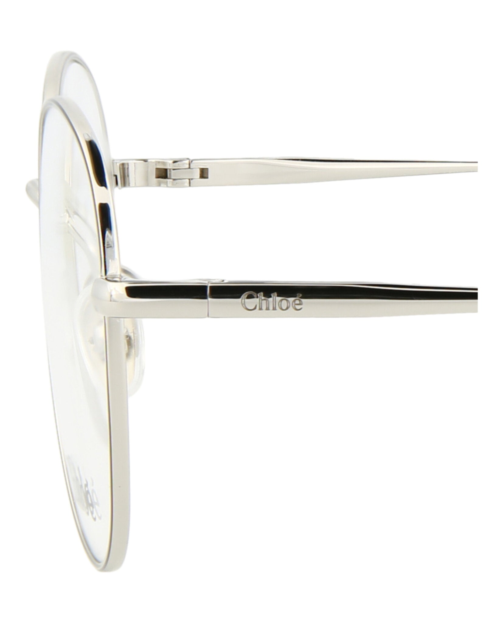 Chloé Womens Round/Oval Silver Silver Transparent Fashion Designer Eyewear