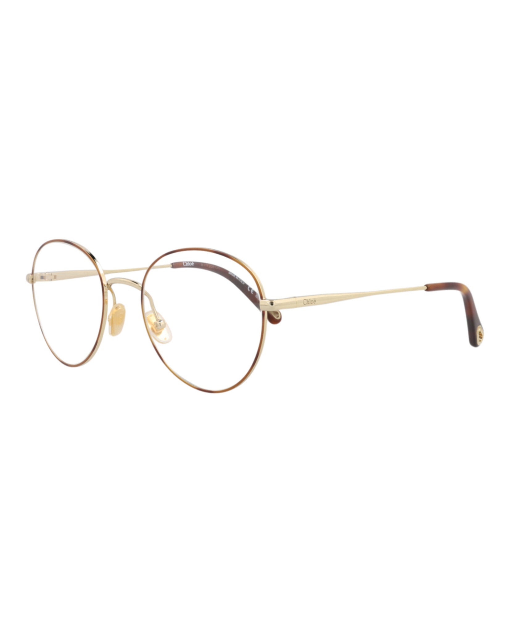 Chloé Chloé Womens Round/Oval Havana Gold Transparent Fashion Designer Eyewear