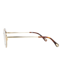 Chloé Chloé Womens Round/Oval Havana Gold Transparent Fashion Designer Eyewear