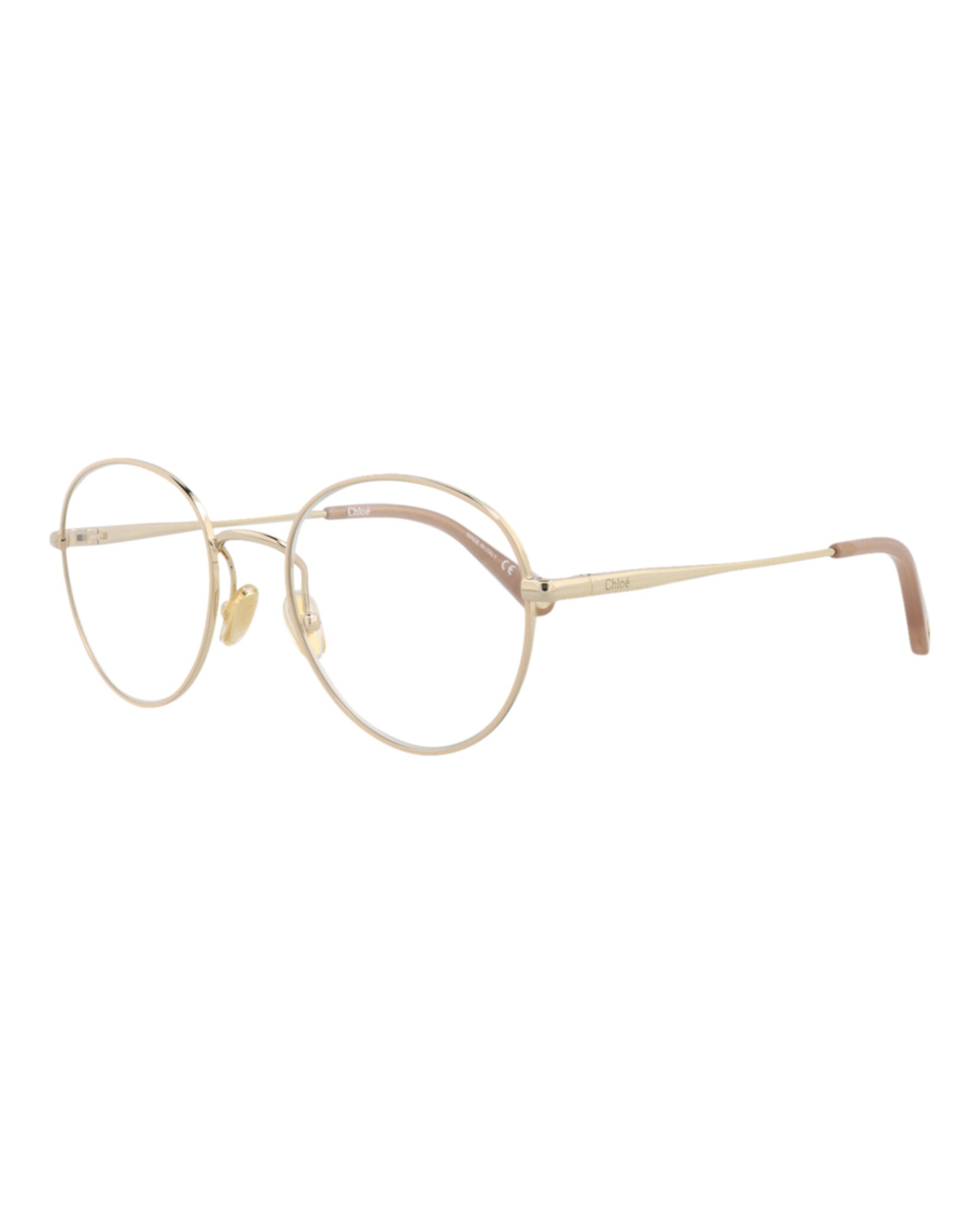 Chloé Chloé Womens Round/Oval Nude Gold Transparent Fashion Designer Eyewear