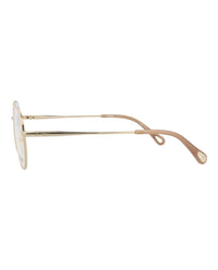 Chloé Chloé Womens Round/Oval Nude Gold Transparent Fashion Designer Eyewear