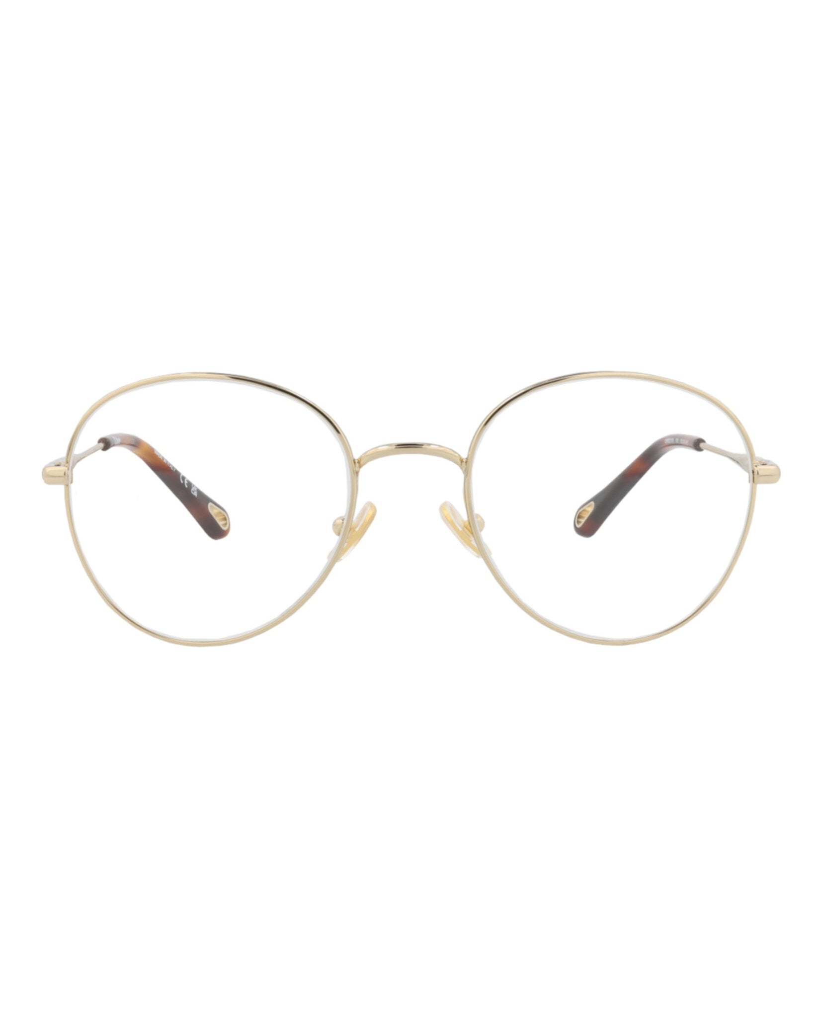 Chloé Womens Round/Oval Gold Gold Transparent Fashion Designer Eyewear