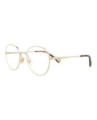 Chloé Womens Round/Oval Gold Gold Transparent Fashion Designer Eyewear