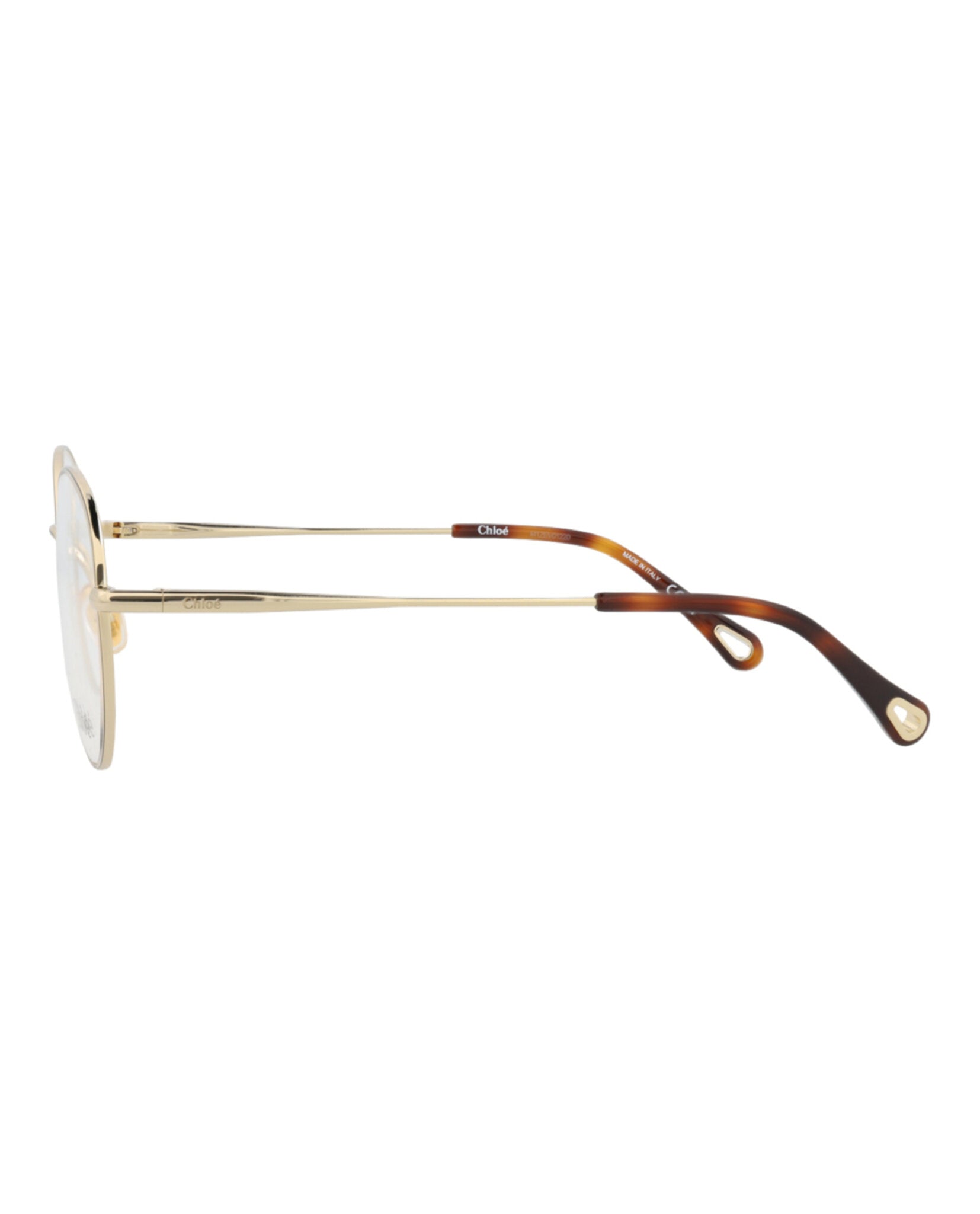 Chloé Womens Round/Oval Gold Gold Transparent Fashion Designer Eyewear