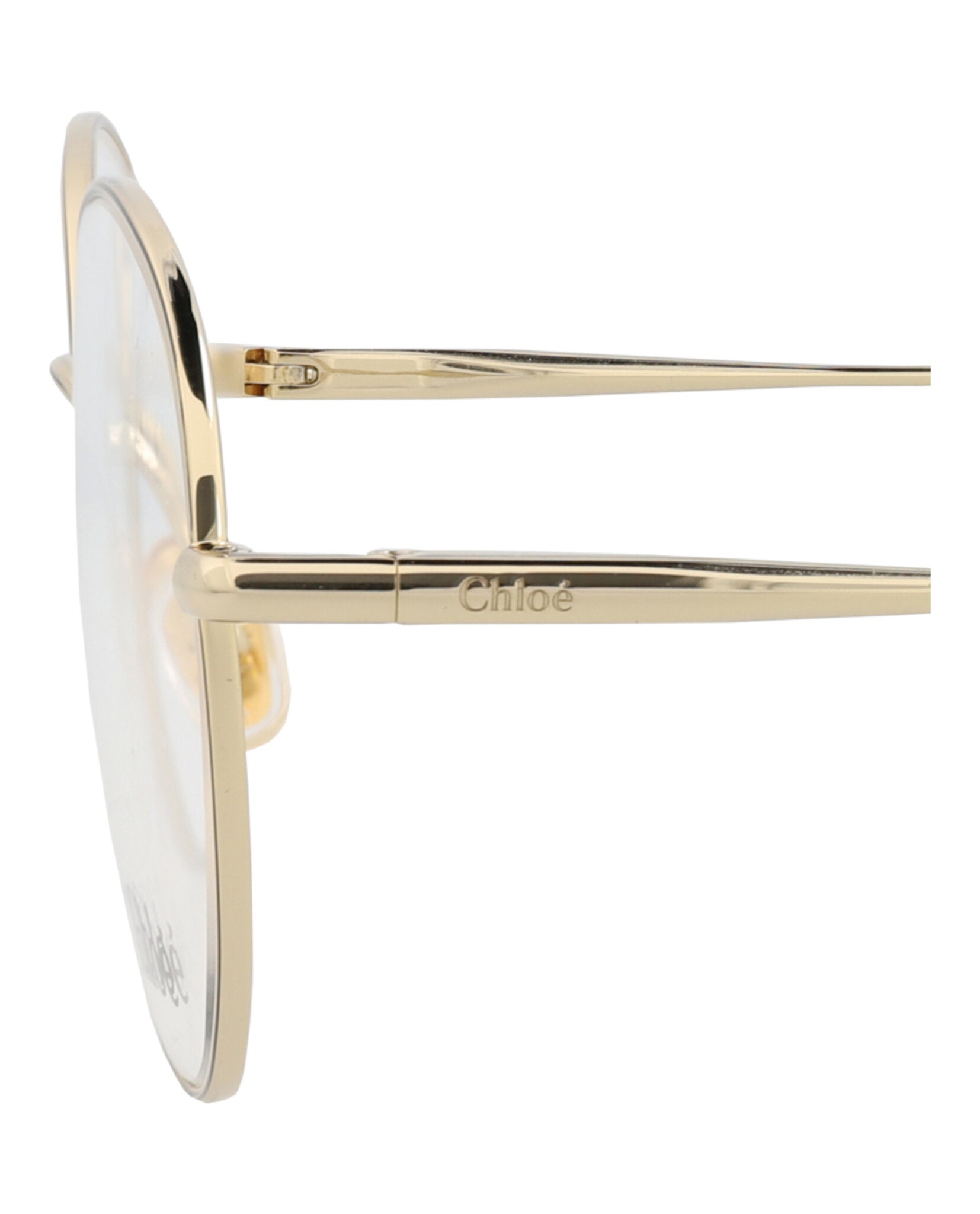 Chloé Womens Round/Oval Gold Gold Transparent Fashion Designer Eyewear
