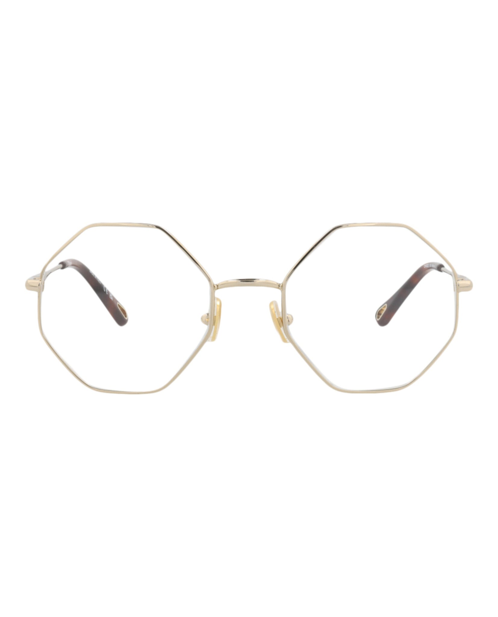 Chloé Chloé Womens Square/Rectangle Gold Gold Transparent Fashion Designer Eyewear
