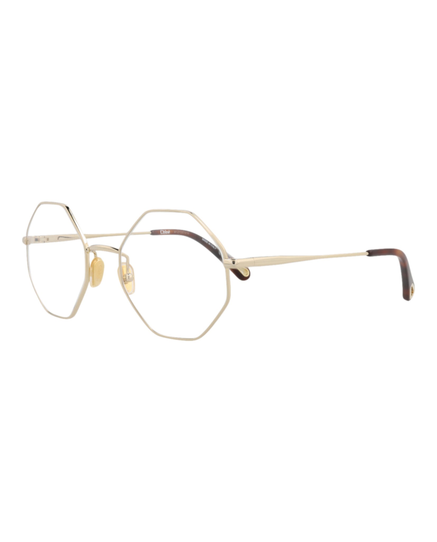 Chloé Chloé Womens Square/Rectangle Gold Gold Transparent Fashion Designer Eyewear