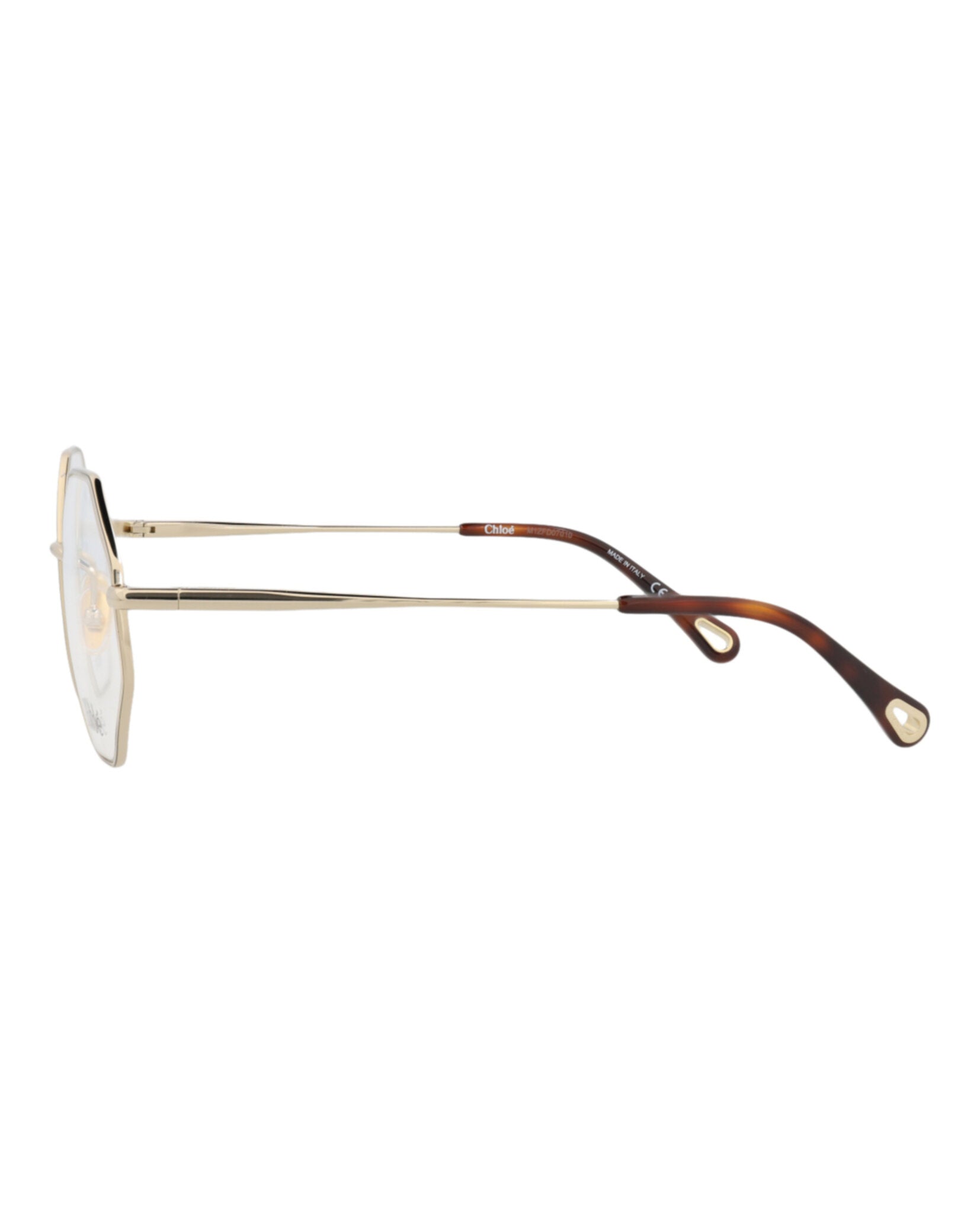 Chloé Chloé Womens Square/Rectangle Gold Gold Transparent Fashion Designer Eyewear