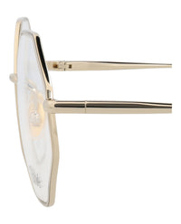 Chloé Chloé Womens Square/Rectangle Gold Gold Transparent Fashion Designer Eyewear