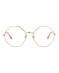 Chloé Chloé Womens Square/Rectangle Gold Gold Transparent Fashion Designer Eyewear
