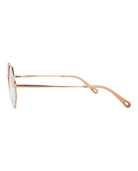 Chloé Chloé Womens Square/Rectangle Gold Gold Transparent Fashion Designer Eyewear