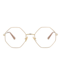 Chloé Chloé Womens Square/Rectangle Nude Gold Transparent Fashion Designer Eyewear