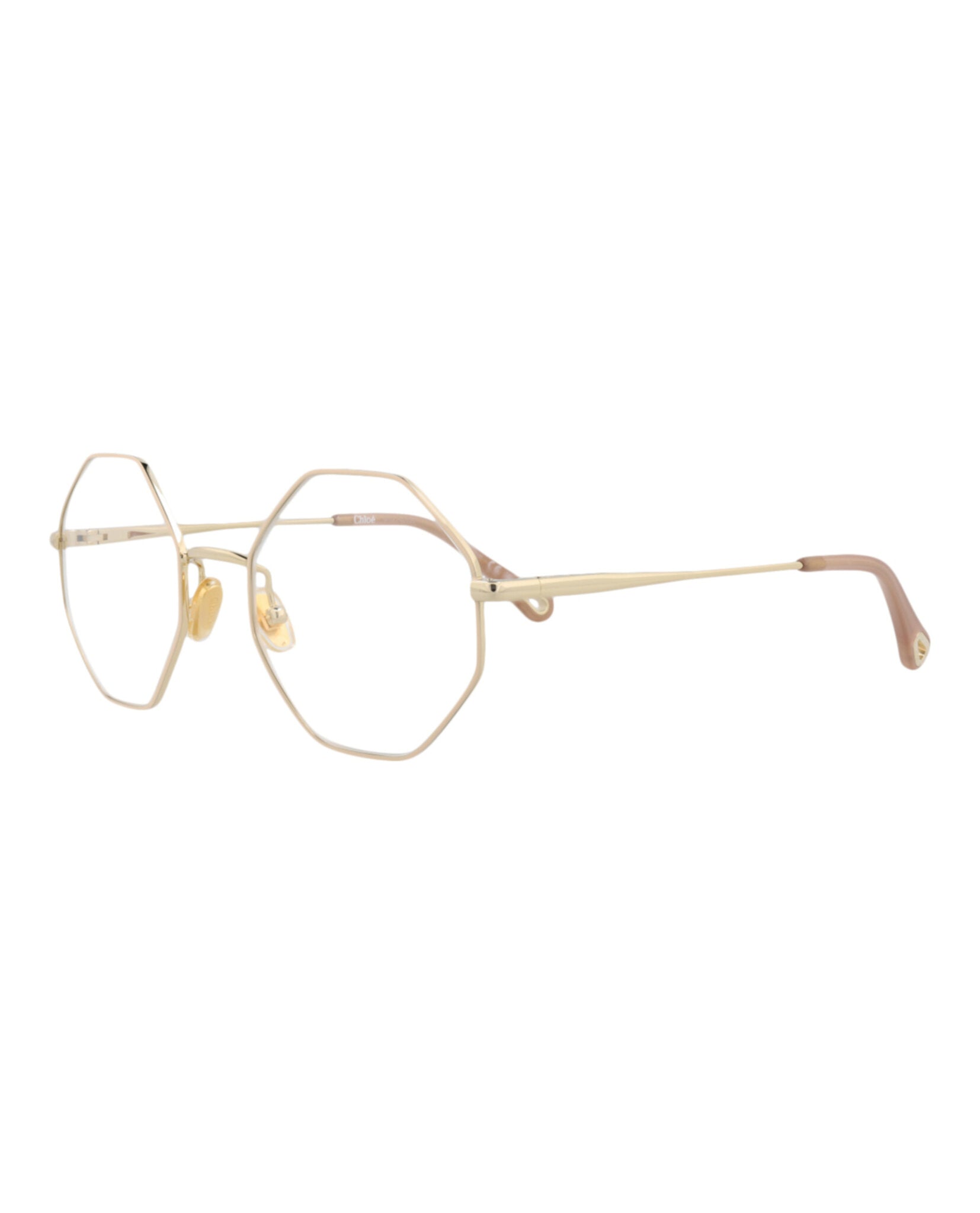 Chloé Chloé Womens Square/Rectangle Nude Gold Transparent Fashion Designer Eyewear