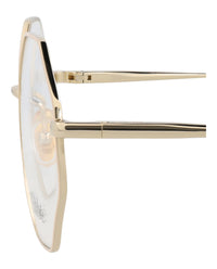 Chloé Chloé Womens Square/Rectangle Nude Gold Transparent Fashion Designer Eyewear