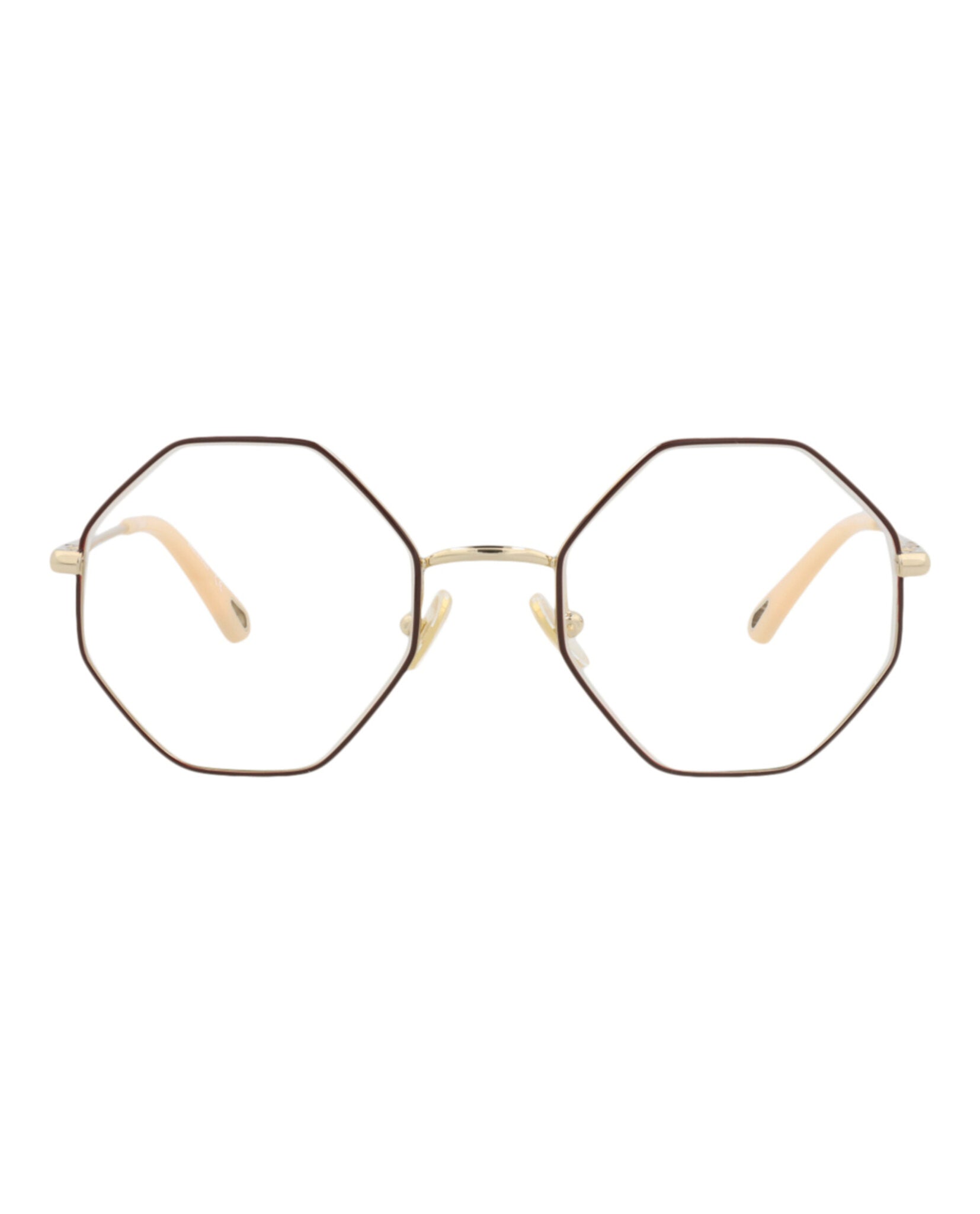 Chloé Chloé Womens Square/Rectangle Burgundy Gold Transparent Fashion Designer Eyewear