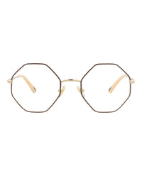 Chloé Chloé Womens Square/Rectangle Burgundy Gold Transparent Fashion Designer Eyewear