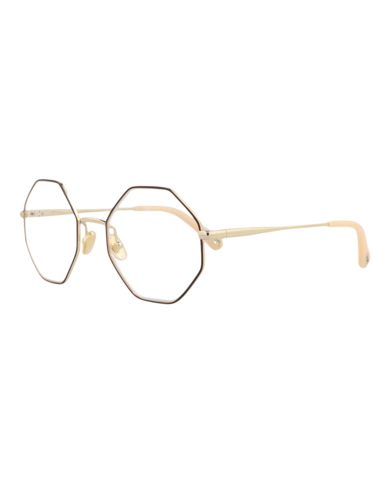 Chloé Chloé Womens Square/Rectangle Burgundy Gold Transparent Fashion Designer Eyewear