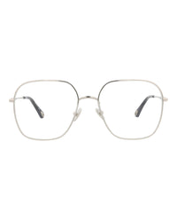 Chloé Womens Square/Rectangle Silver Silver Transparent Fashion Designer Eyewear