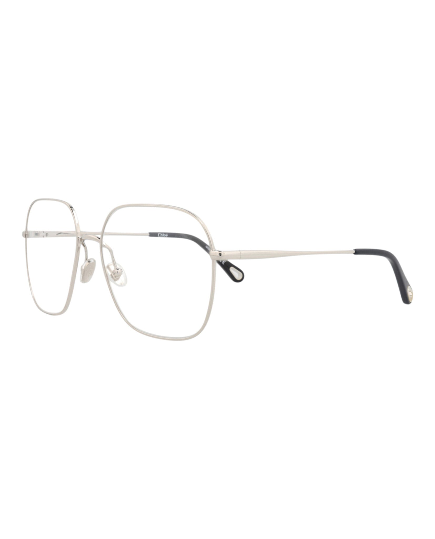 Chloé Womens Square/Rectangle Silver Silver Transparent Fashion Designer Eyewear