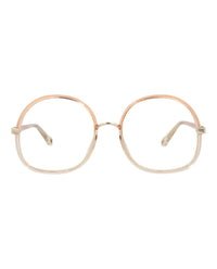 Chloé Womens Round/Oval Orange Orange Transparent Fashion Designer Eyewear