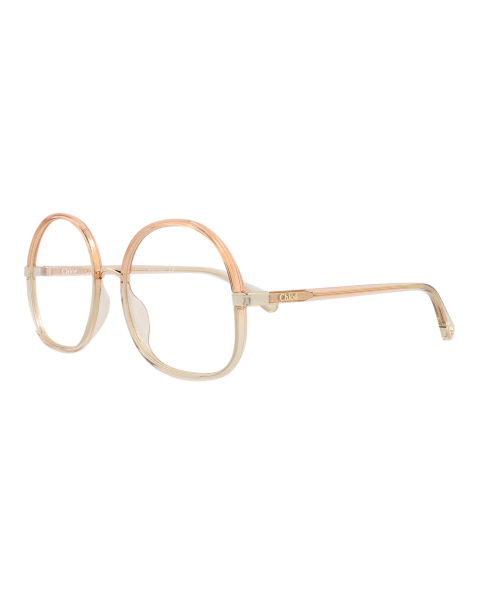 Chloé Womens Round/Oval Orange Orange Transparent Fashion Designer Eyewear