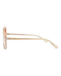 Chloé Womens Round/Oval Orange Orange Transparent Fashion Designer Eyewear