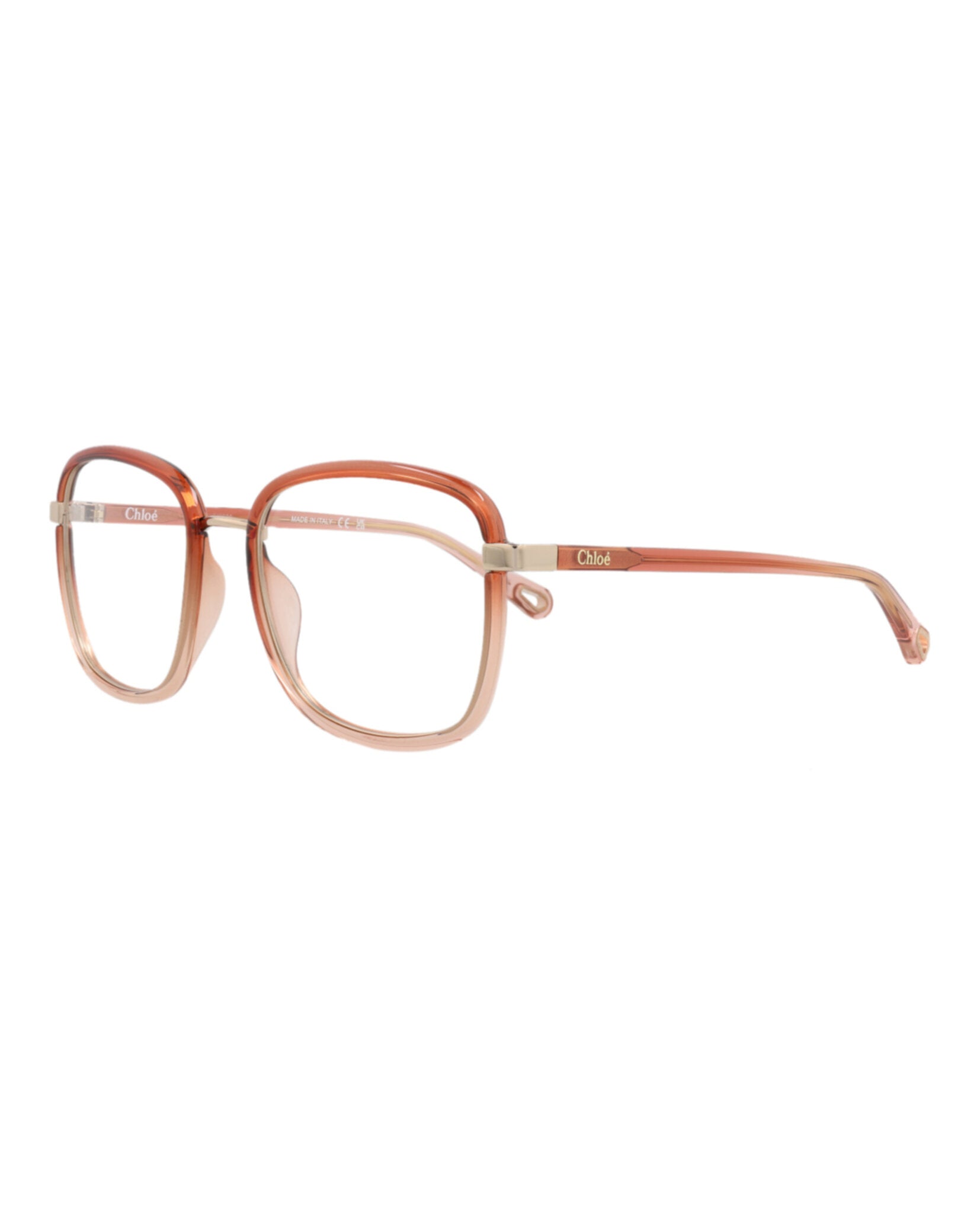 Chloé Chloé Womens Square/Rectangle Orange Orange Transparent Fashion Designer Eyewear